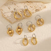 Wholesale Women's Geometric Stainless Steel Earrings With Pvd Furnace Vacuum Real Gold Plating