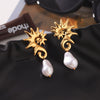 Wholesale Women's Geometric Stainless Steel Earrings With Pvd Furnace Vacuum Real Gold Plating