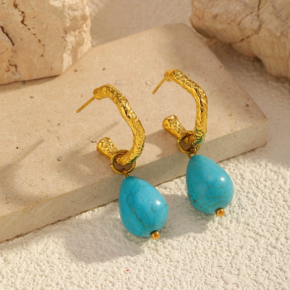 Wholesale Women's Geometric Stainless Steel Earrings With Pvd Furnace Vacuum Real Gold Plating