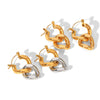 Wholesale Women's Geometric Stainless Steel Earrings With Pvd Furnace Vacuum Real Gold Plating