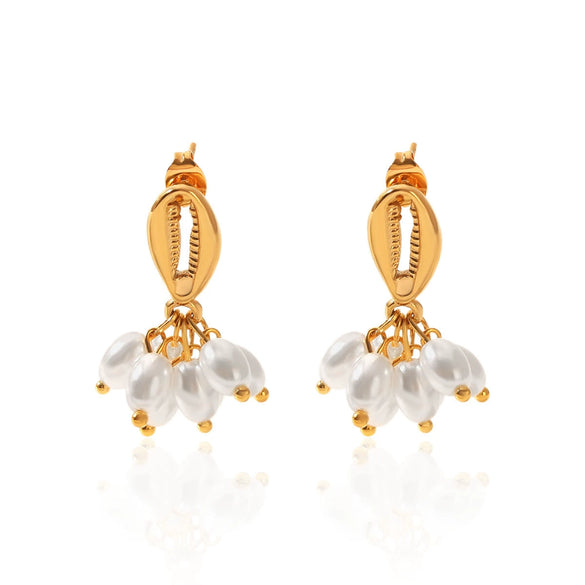 Wholesale Women's Geometric Stainless Steel Earrings With Pvd Furnace Vacuum Real Gold Plating