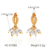 Wholesale Women's Geometric Stainless Steel Earrings With Pvd Furnace Vacuum Real Gold Plating
