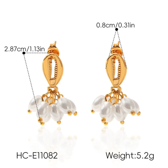 Wholesale Women's Geometric Stainless Steel Earrings With Pvd Furnace Vacuum Real Gold Plating
