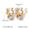Wholesale Women's Geometric Stainless Steel Earrings With Pvd Furnace Vacuum Real Gold Plating