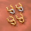 Wholesale Women's Geometric Stainless Steel Earrings With Pvd Furnace Vacuum Real Gold Plating