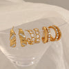 Wholesale Women's Geometric Stainless Steel Earrings With Vacuum Real Gold Plating And Diamondencrusted Zircon