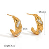 Wholesale Women's Geometric Stainless Steel Earrings With Vacuum Real Gold Plating And Diamondencrusted Zircon