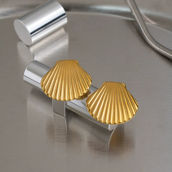 Wholesale Women's Geometric Stainless Steel Earrings With Vacuum Real Gold Plating In Pvd Furnace Literary Minimalist Style