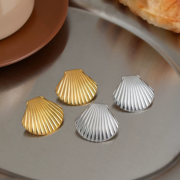 Wholesale Women's Geometric Stainless Steel Earrings With Vacuum Real Gold Plating In Pvd Furnace Literary Minimalist Style