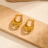 Wholesale Women's Geometric Stainless Steel Earrings With Vacuum Real Gold Plating In Pvd Furnace