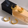 Wholesale Women's Geometric Stainless Steel Earrings With Vacuum Real Gold Plating In Pvd Furnace