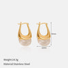 Wholesale Women's Geometric Stainless Steel Earrings With Vacuum Real Gold Plating In Pvd Furnace