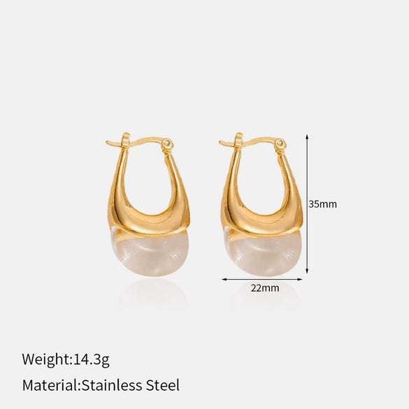 Wholesale Women's Geometric Stainless Steel Earrings With Vacuum Real Gold Plating In Pvd Furnace