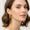 Wholesale Women's Geometric Stainless Steel Earrings With Vacuum Real Gold Plating In Pvd Furnace