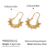 Wholesale Women's Geometric Stainless Steel Earrings With Vacuum Real Gold Plating In Pvd Furnace