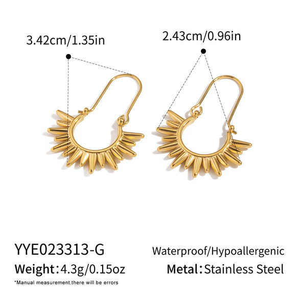 Wholesale Women's Geometric Stainless Steel Earrings With Vacuum Real Gold Plating In Pvd Furnace