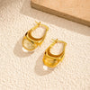Wholesale Women's Geometric Stainless Steel Earrings With Vacuum Real Gold Plating In Pvd Furnace