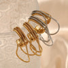 Wholesale Women's Geometric Stainless Steel Earrings With Vacuum Real Gold Plating In Pvd Furnace