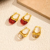 Wholesale Women's Geometric Stainless Steel Earrings With Vacuum Real Gold Plating In Pvd Furnace