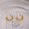 Wholesale Women's Geometric Stainless Steel Earrings With Vacuum Real Gold Plating In Pvd Furnace