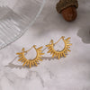 Wholesale Women's Geometric Stainless Steel Earrings With Vacuum Real Gold Plating In Pvd Furnace