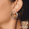 Wholesale Women's Geometric Stainless Steel Earrings With Vacuum Real Gold Plating