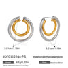 Wholesale Women's Geometric Stainless Steel Earrings With Vacuum Real Gold Plating