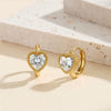 Wholesale Women's Geometric Stainless Steel Earrings With Zircon Encrusted And 18K Plated