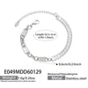 Wholesale Women's Geometric Stainless Steel Electroplated 5A Zircon Spliced Chain Light Luxury Bracelet