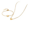 Wholesale Women's Geometric Stainless Steel Electroplated Accessories Set Including Bracelets Necklaces And Earrings