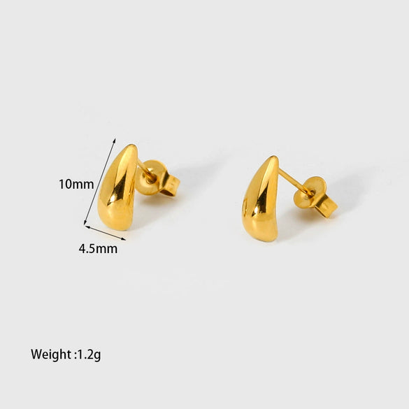 Wholesale Women's Geometric Stainless Steel Electroplated And High Polished Water Drop Earrings