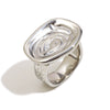 Wholesale Women's Geometric Stainless Steel Electroplated Asymmetrical Surface Texture Ring Light Luxury Style Hand Jewelry