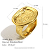 Wholesale Women's Geometric Stainless Steel Electroplated Asymmetrical Surface Texture Ring Light Luxury Style Hand Jewelry