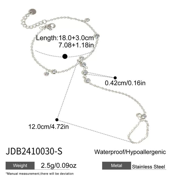 Wholesale Women's Geometric Stainless Steel Electroplated Bracelet And Ring Jewelry