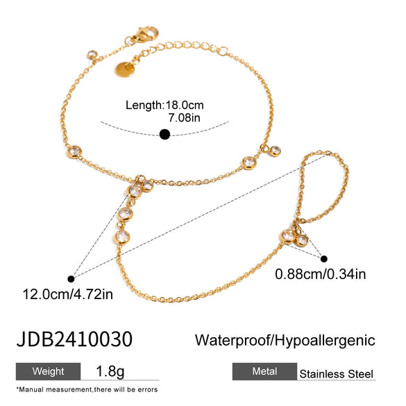 Wholesale Women's Geometric Stainless Steel Electroplated Bracelet And Ring Jewelry
