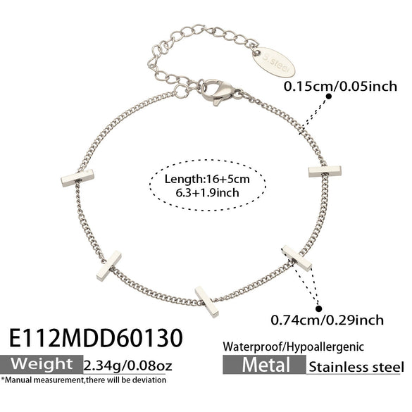 Wholesale Women's Geometric Stainless Steel Electroplated Bracelet In French Minimalist Style