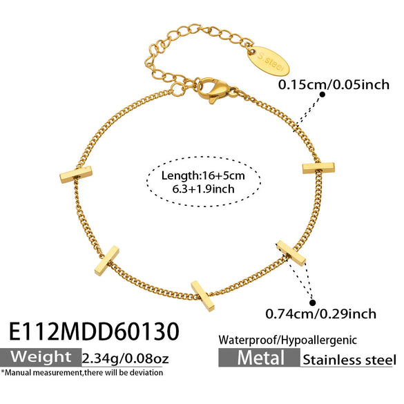 Wholesale Women's Geometric Stainless Steel Electroplated Bracelet In French Minimalist Style