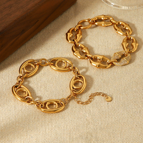 Wholesale Women's Geometric Stainless Steel Electroplated Bracelet In Ins Style