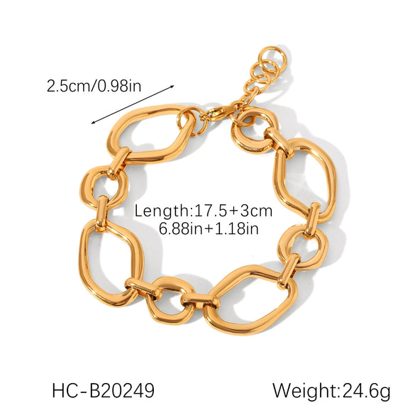 Wholesale Women's Geometric Stainless Steel Electroplated Bracelet In Ins Style