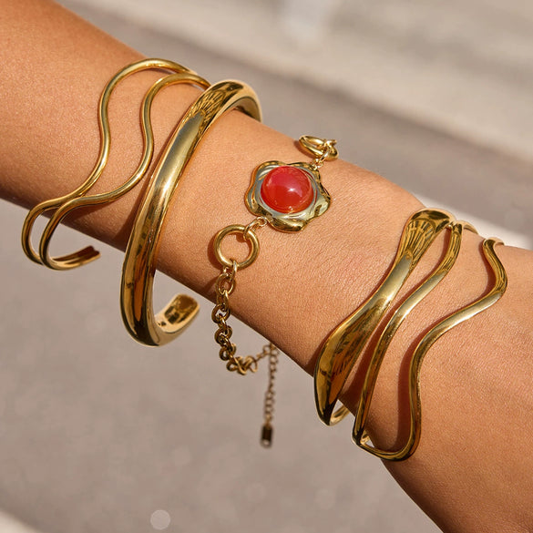 Wholesale Women's Geometric Stainless Steel Electroplated Bracelet Jewelry