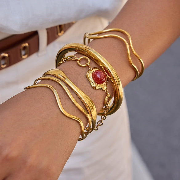 Wholesale Women's Geometric Stainless Steel Electroplated Bracelet Jewelry