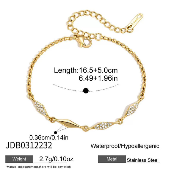 Wholesale Women's Geometric Stainless Steel Electroplated Bracelet Light Luxury Niche Stackable Jewelry