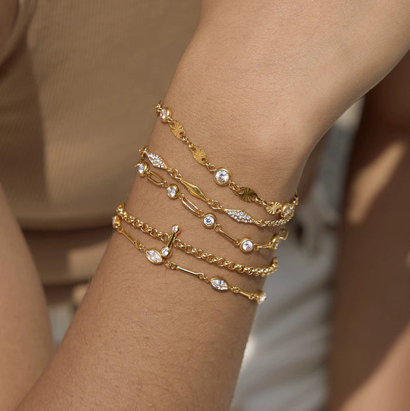 Wholesale Women's Geometric Stainless Steel Electroplated Bracelet Light Luxury Niche Stackable Jewelry