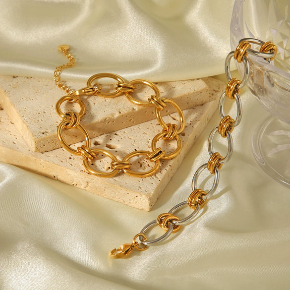 Wholesale Women's Geometric Stainless Steel Electroplated Bracelet Light Luxury Simple Jewelry