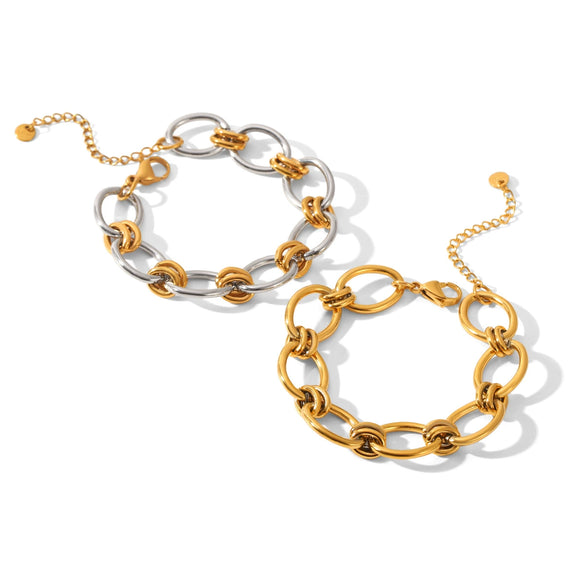 Wholesale Women's Geometric Stainless Steel Electroplated Bracelet Light Luxury Simple Jewelry