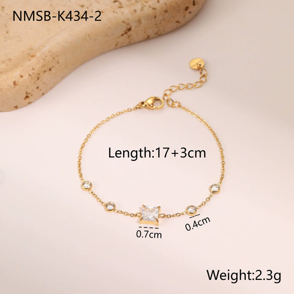 Wholesale Women's Geometric Stainless Steel Electroplated Bracelet Minimalist Light Luxury Hand Jewelry