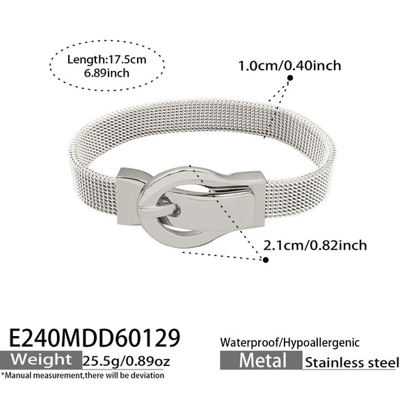 Wholesale Women's Geometric Stainless Steel Electroplated Bracelet With Magnetic Clasp