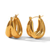 Wholesale Women's Geometric Stainless Steel Electroplated Cast Hollow Ushaped Hoop Earrings