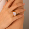 Wholesale Women's Geometric Stainless Steel Electroplated Cast Rings 18K Gold Nonfading Jewelry Accessories