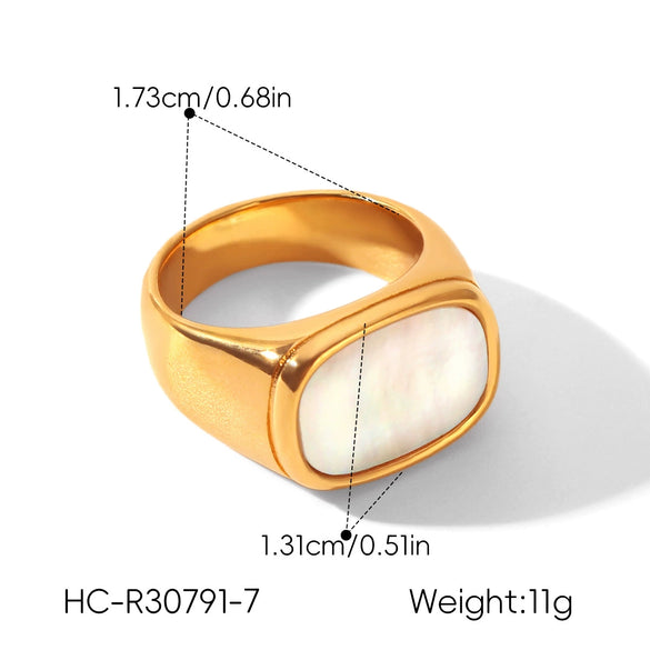 Wholesale Women's Geometric Stainless Steel Electroplated Cast Rings 18K Gold Nonfading Jewelry Accessories